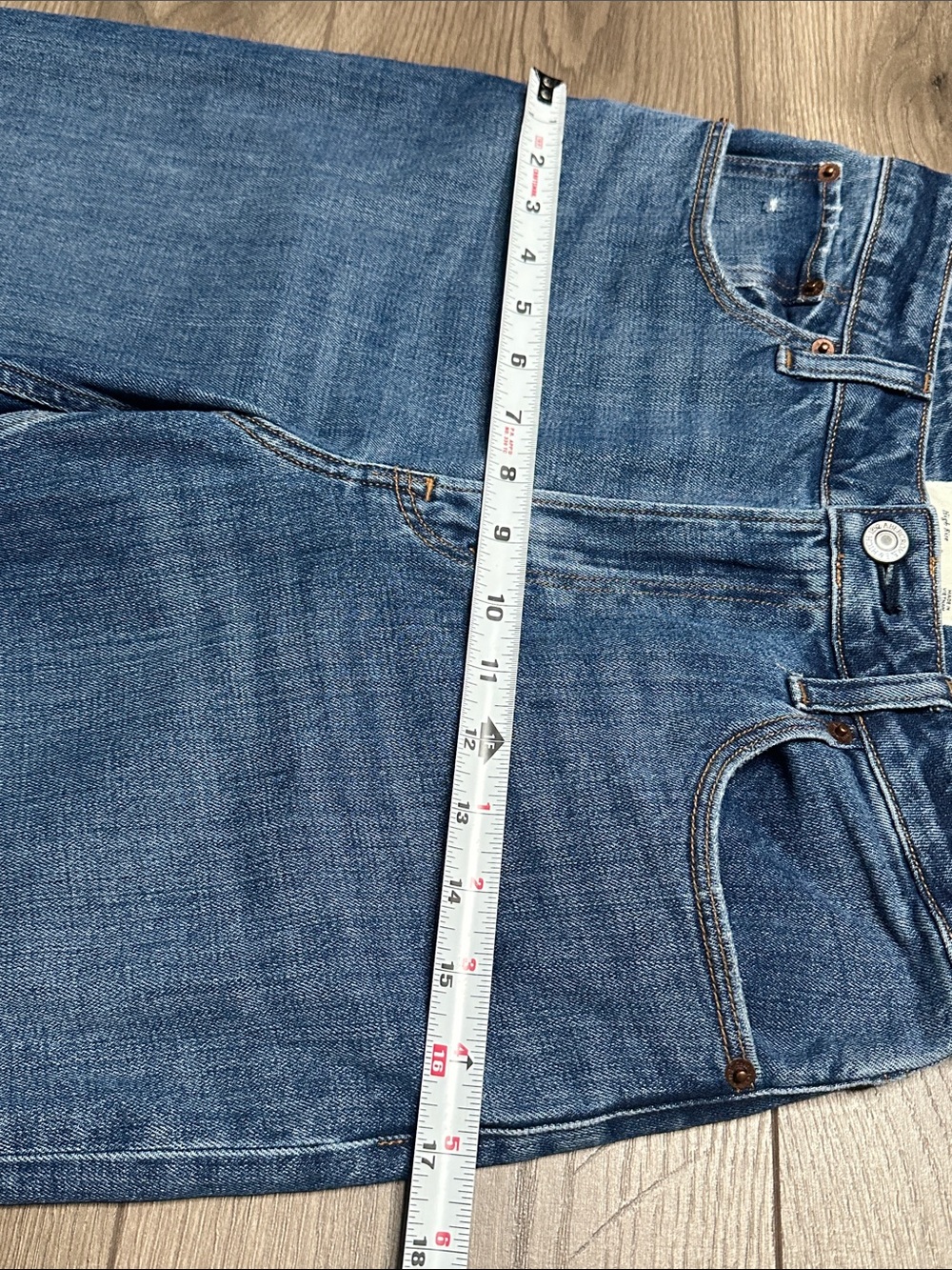 Abercrombie & Fitch The Mom‎ High Rise Curve Love Stretch Blue Ankle Jeans 27 - Picture 8 of 11